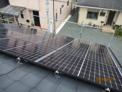 特殊屋根材（ルーガ雅）太陽光発電システム工事