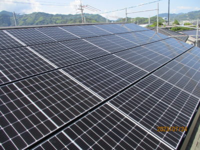 スレート屋根長州産業太陽光発電システム工事